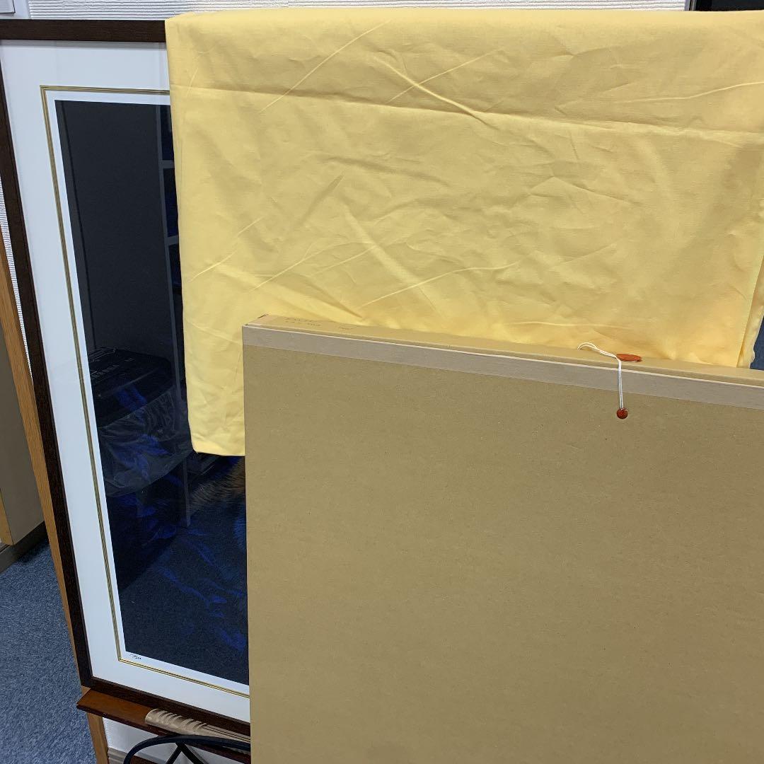 ☆狼　 青い森　絵、版画　真作 ジョウナイトウ直筆