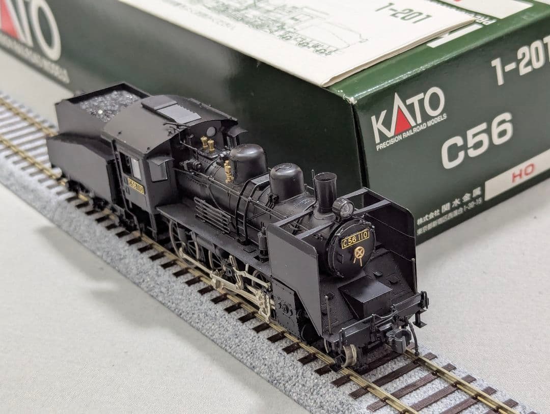 KATO　C56　蒸気機関車　【1-201】　HOゲージ　パーツ取付済み　②