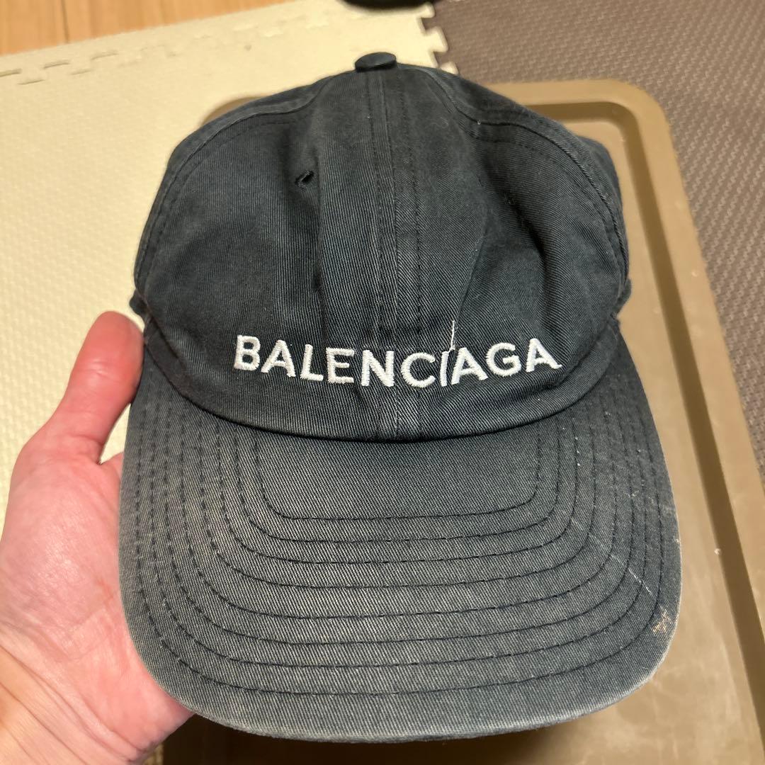 BALENCIAGA バレンシアガ　ブラック　ロゴ刺繍　キャップ　帽子　国内正規