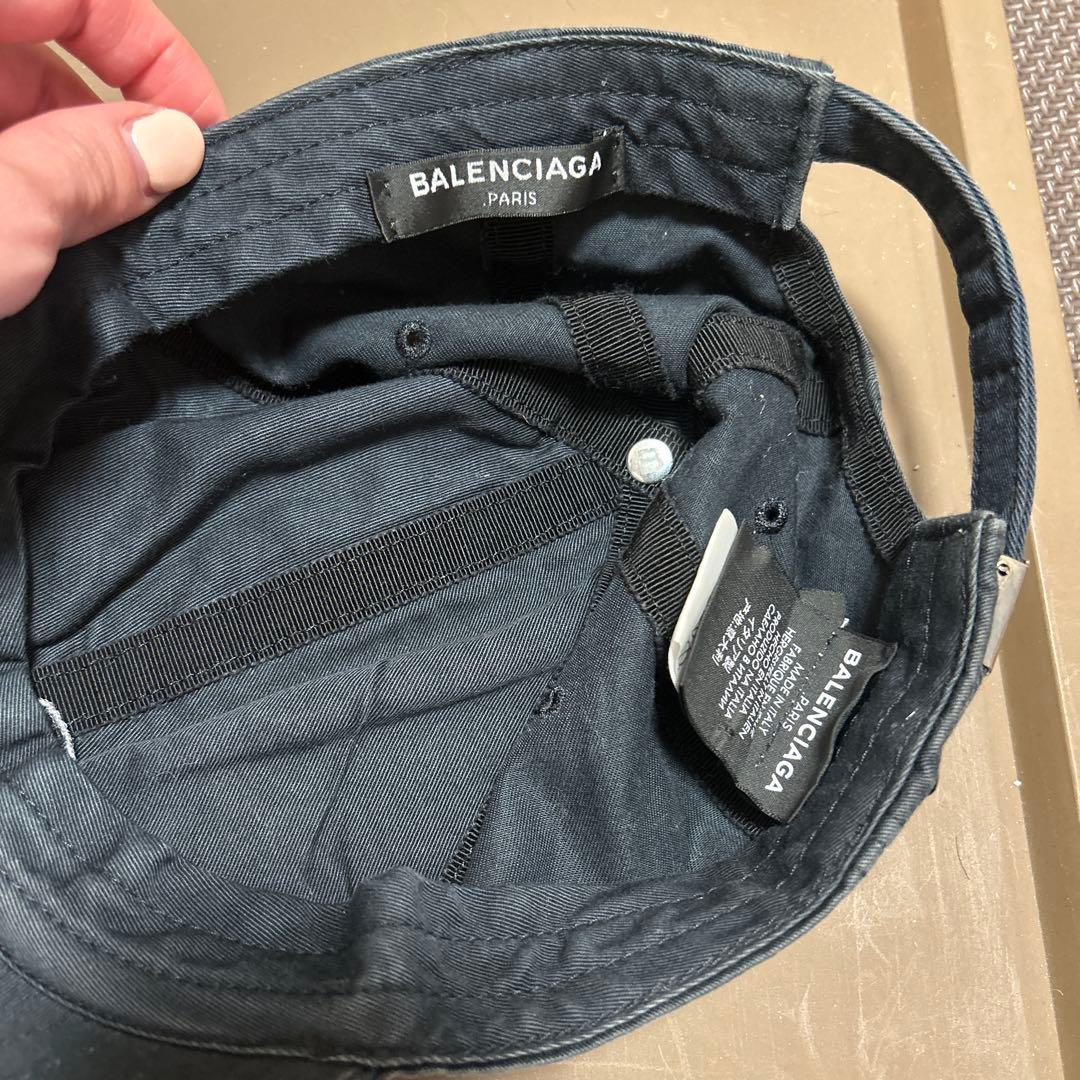 BALENCIAGA バレンシアガ　ブラック　ロゴ刺繍　キャップ　帽子　国内正規