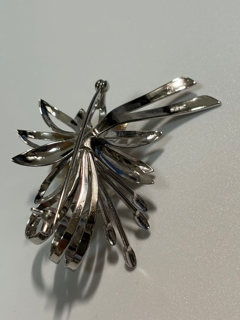 田崎真珠 TASAKI パール付きシルバーブローチ