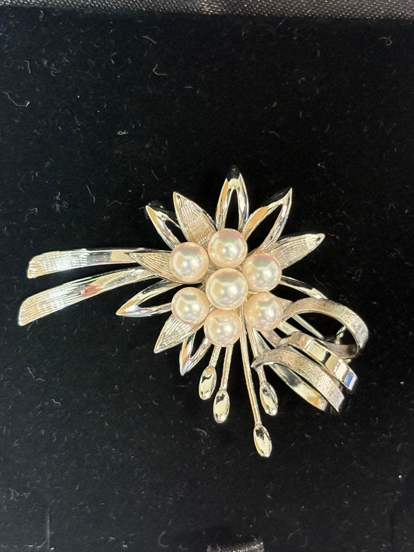 田崎真珠 TASAKI パール付きシルバーブローチ