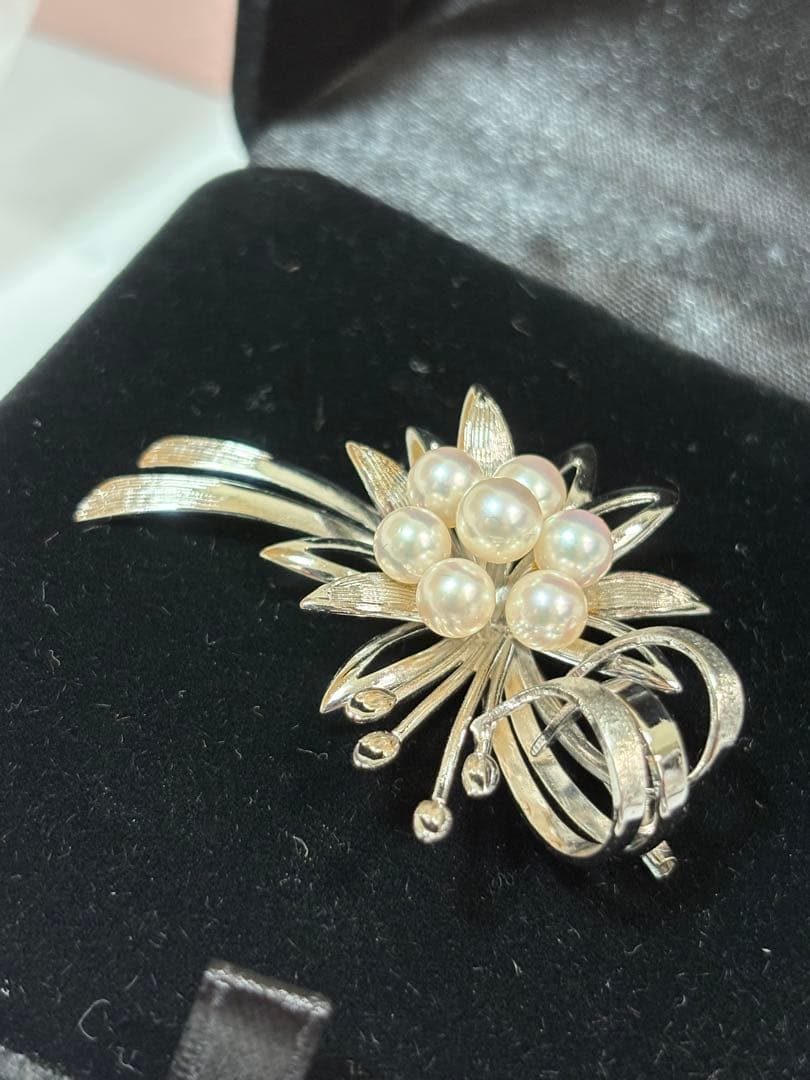 田崎真珠 TASAKI パール付きシルバーブローチ