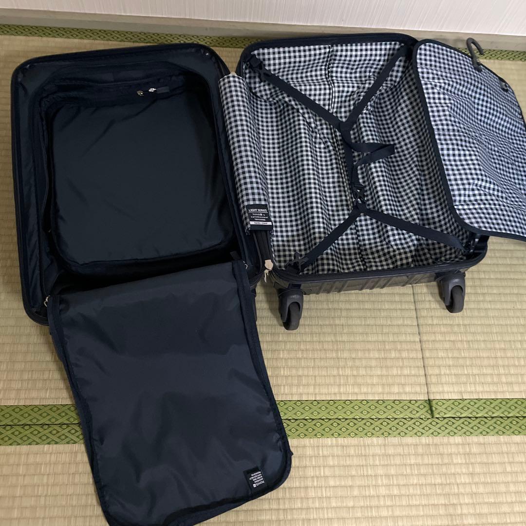 hands+ スーツケース フロントオープン ネイビー 機内持込可