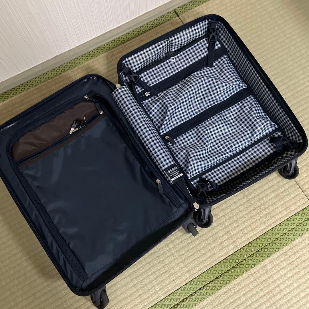 hands+ スーツケース フロントオープン ネイビー 機内持込可