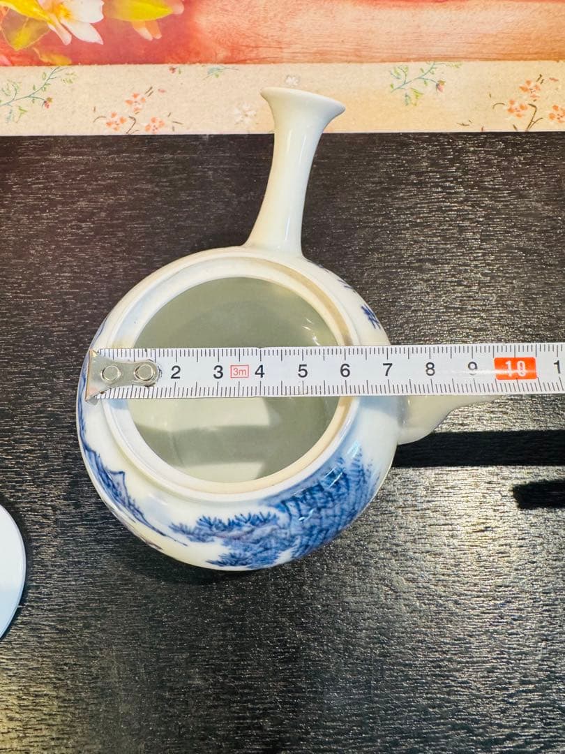 平安春峰 山水 赤壁賦 名工 茶碗 急須 茶道具 骨董品 染付