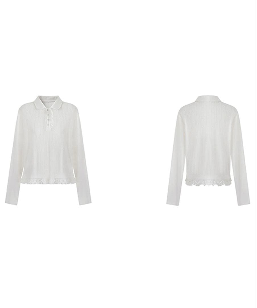 Fano Studios フリル ニット ポロシャツ