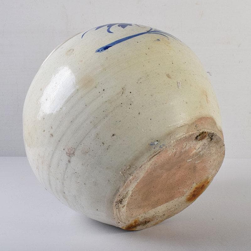 朝鮮美術　李朝　高麗白磁　染付　花文　壺　C　R8023C