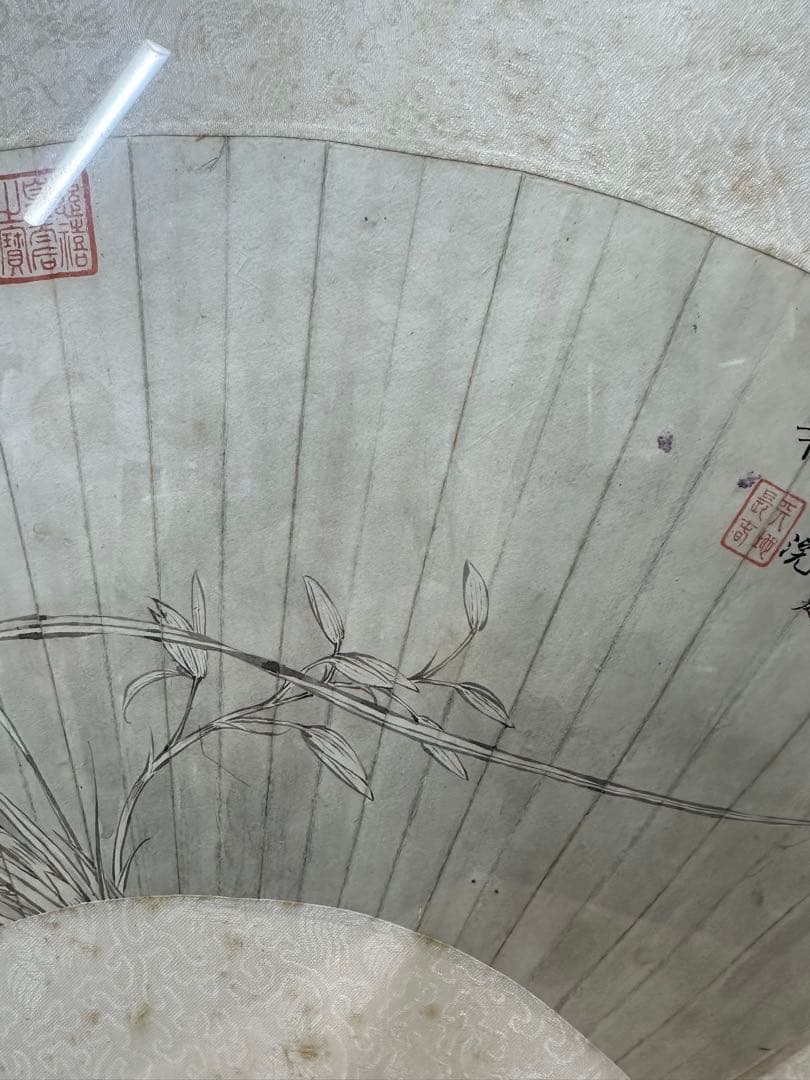 中国清時代扇面絵　掛軸