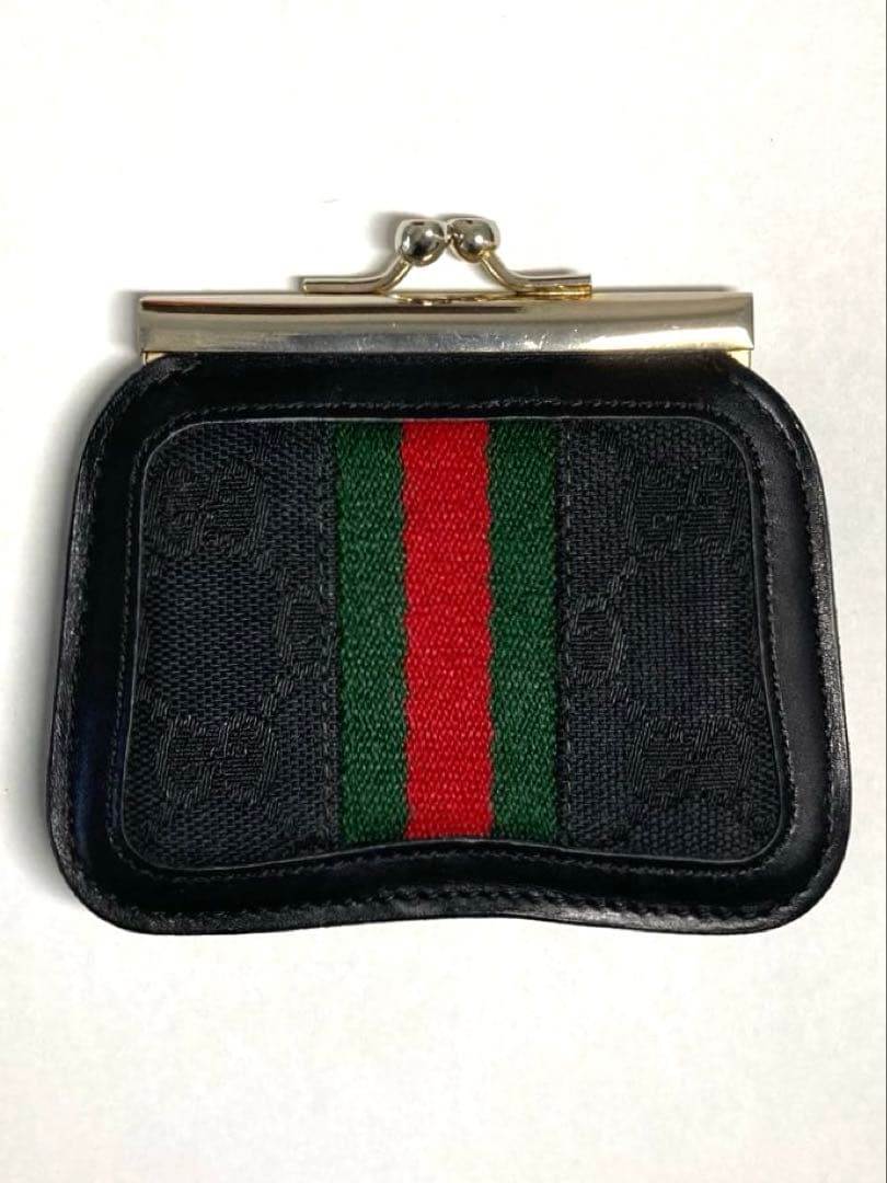 良品　GUCCI グッチ　オールドグッチ　シェリーライン　がま口　ケース