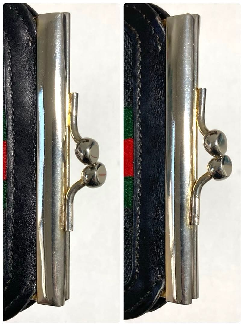 良品　GUCCI グッチ　オールドグッチ　シェリーライン　がま口　ケース