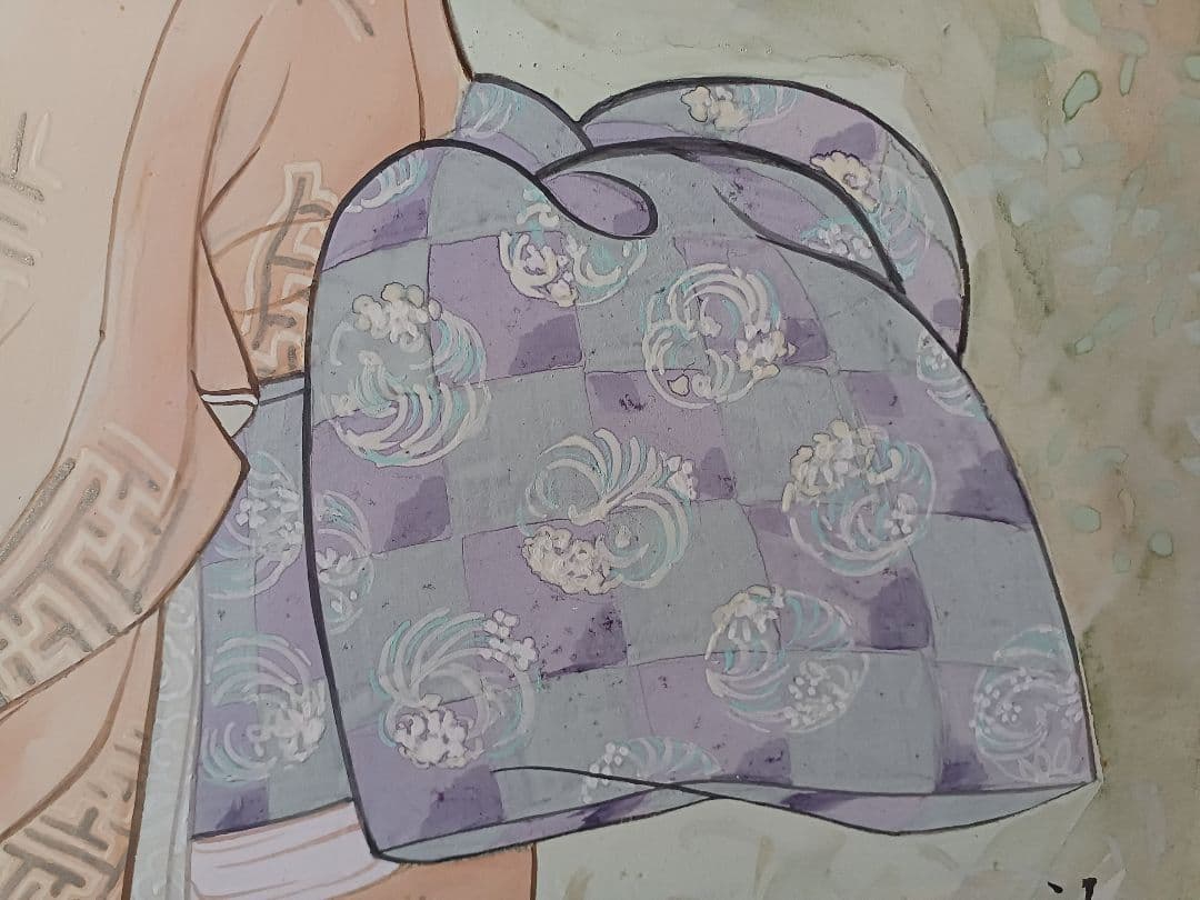 ◆　柳川新太郎 　「美人」 日本画　F10号　二科展 　名古屋　◆