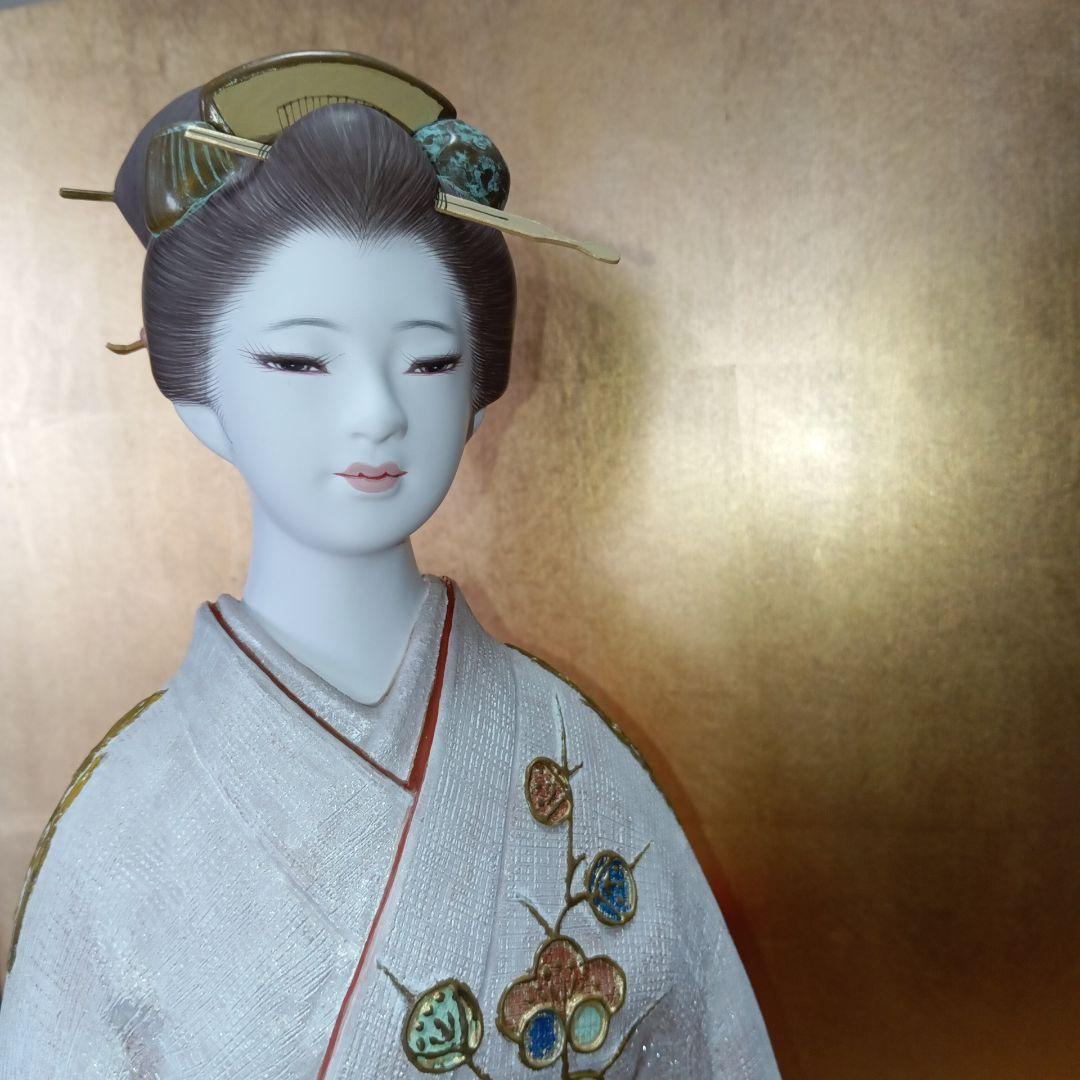 【伝統工芸品】博多人形　点茶　吉武國明氏作　ガラスケース付き　日本人形