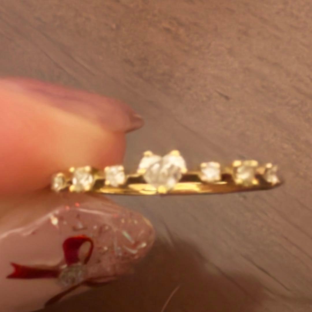 定価11万9900円 AHKAH ハートシェイプ ダイヤモンド リング 9.5号