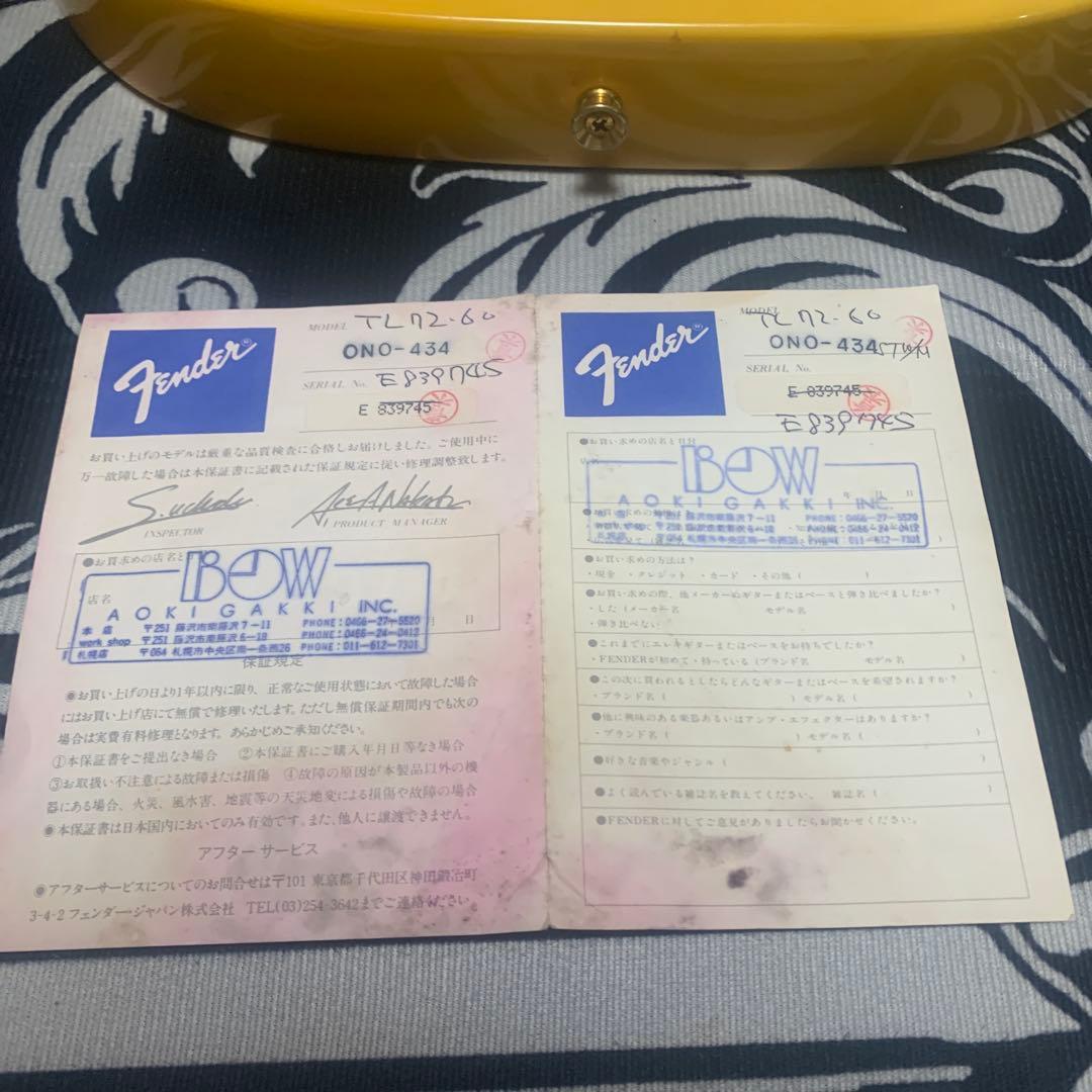 【調整済】フェンダージャパン テレキャスターCustom Order Eシリアル