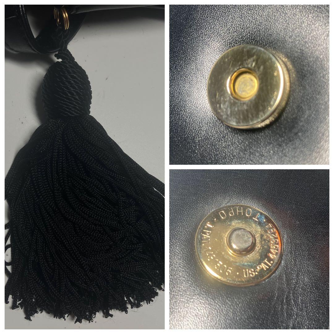 希少Gucci レザーショルダーバッグ ブラック オールドグッチ レアフォーマル