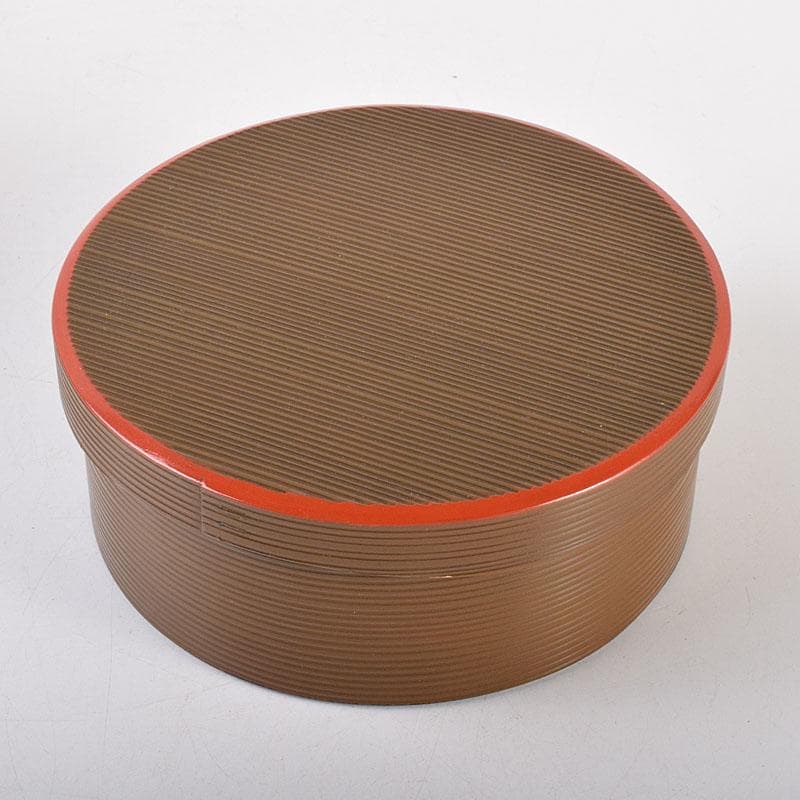 漆匠　川端近左造　青漆糸目丸菓子器　共箱　N　7044