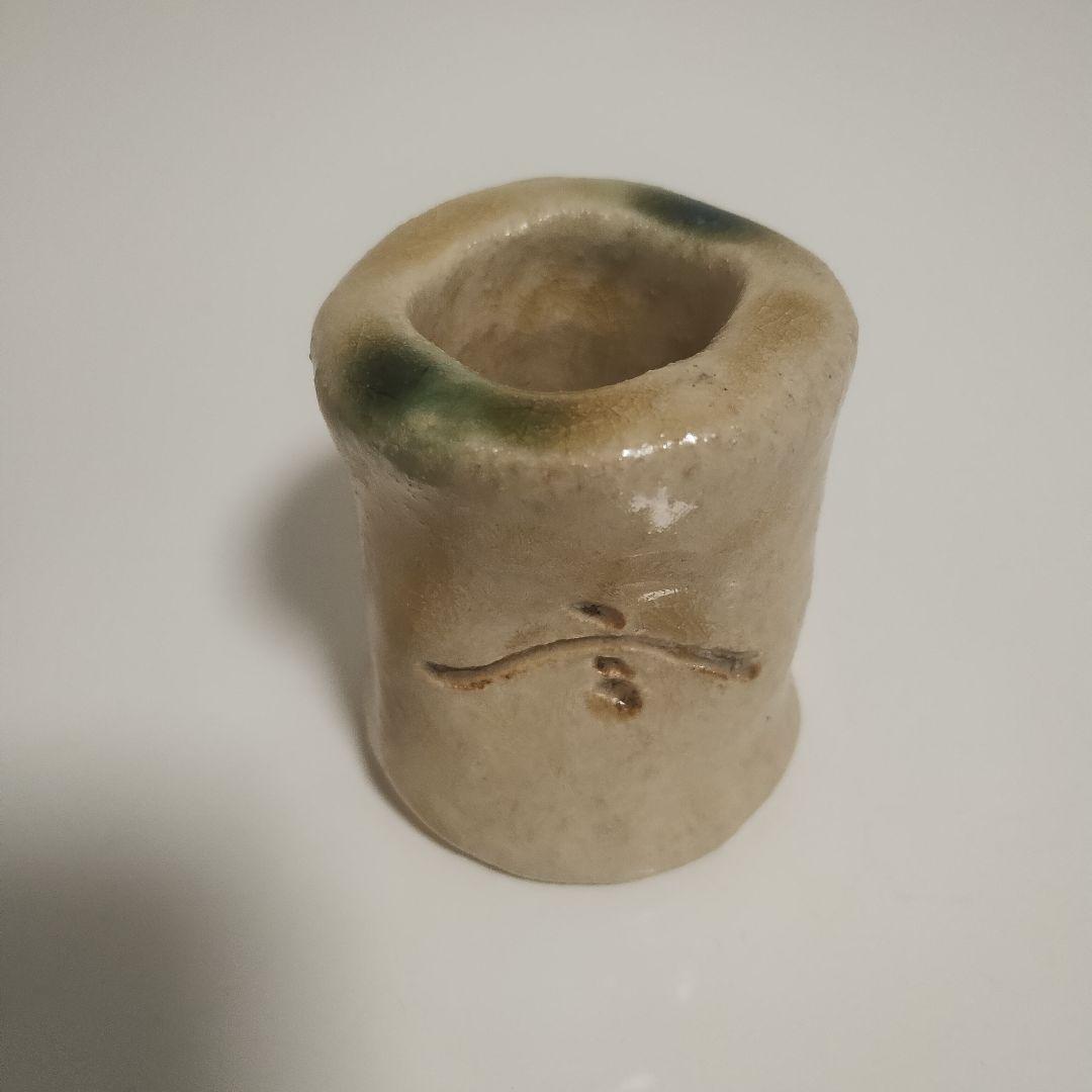 美濃焼 八坂窯 黄瀬戸 蓋置 加藤芳右衛門作 十五代 石州流 片桐貞泰