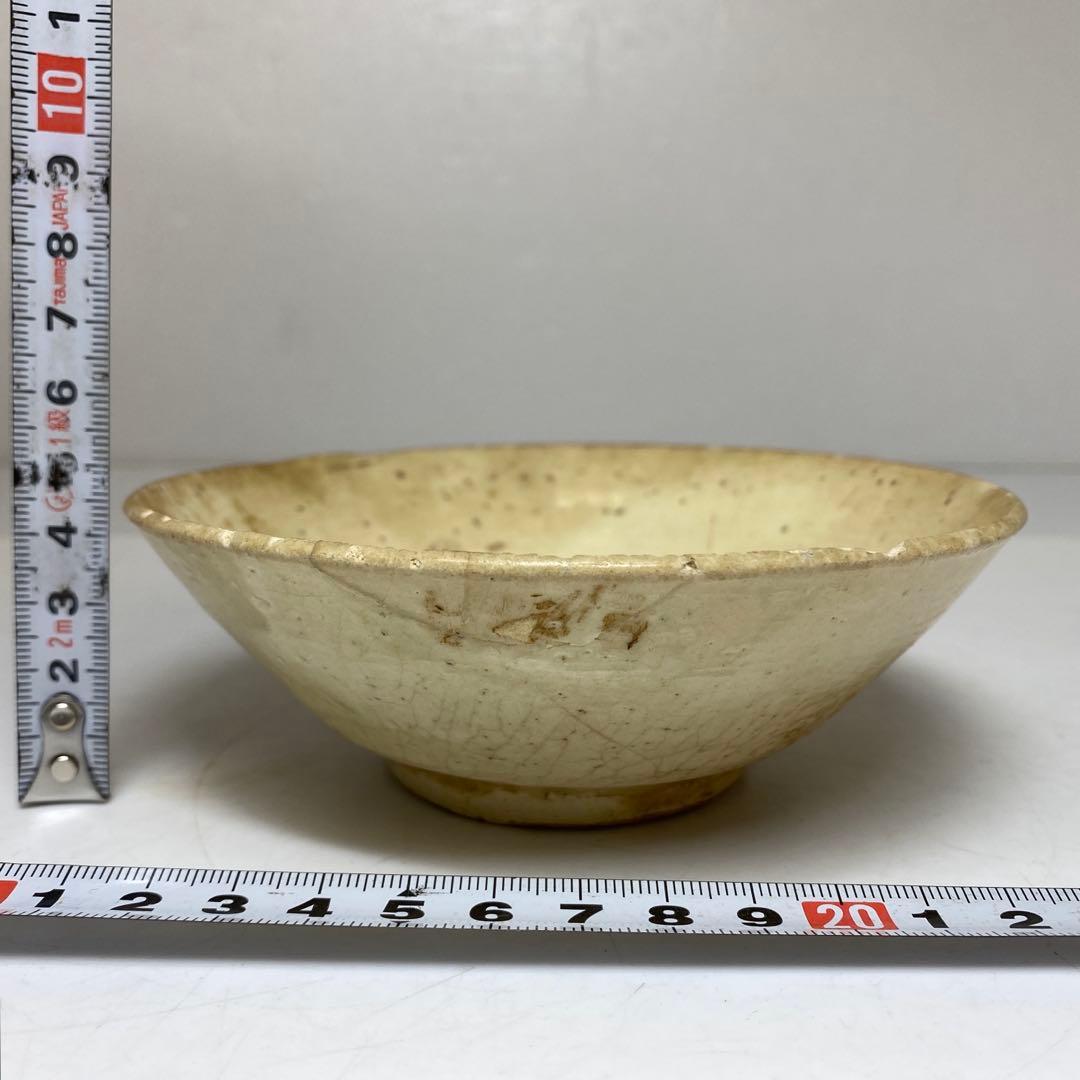 古代　中国磁州窯　茶碗　幅約13.3㎝ 東さ7-0330☆2F