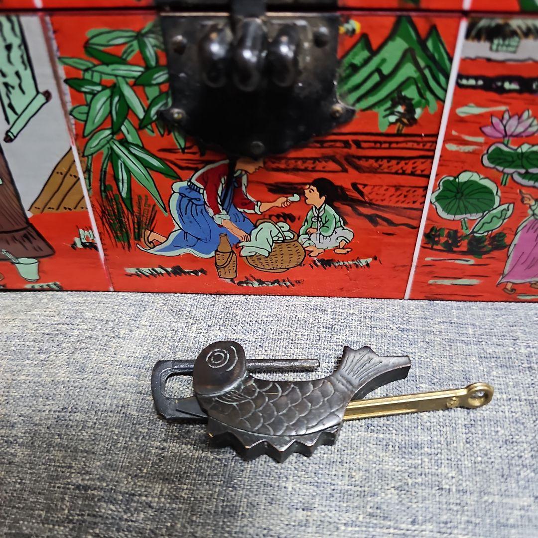 韓国 高麗華角 宝石箱 錠前付き 写し