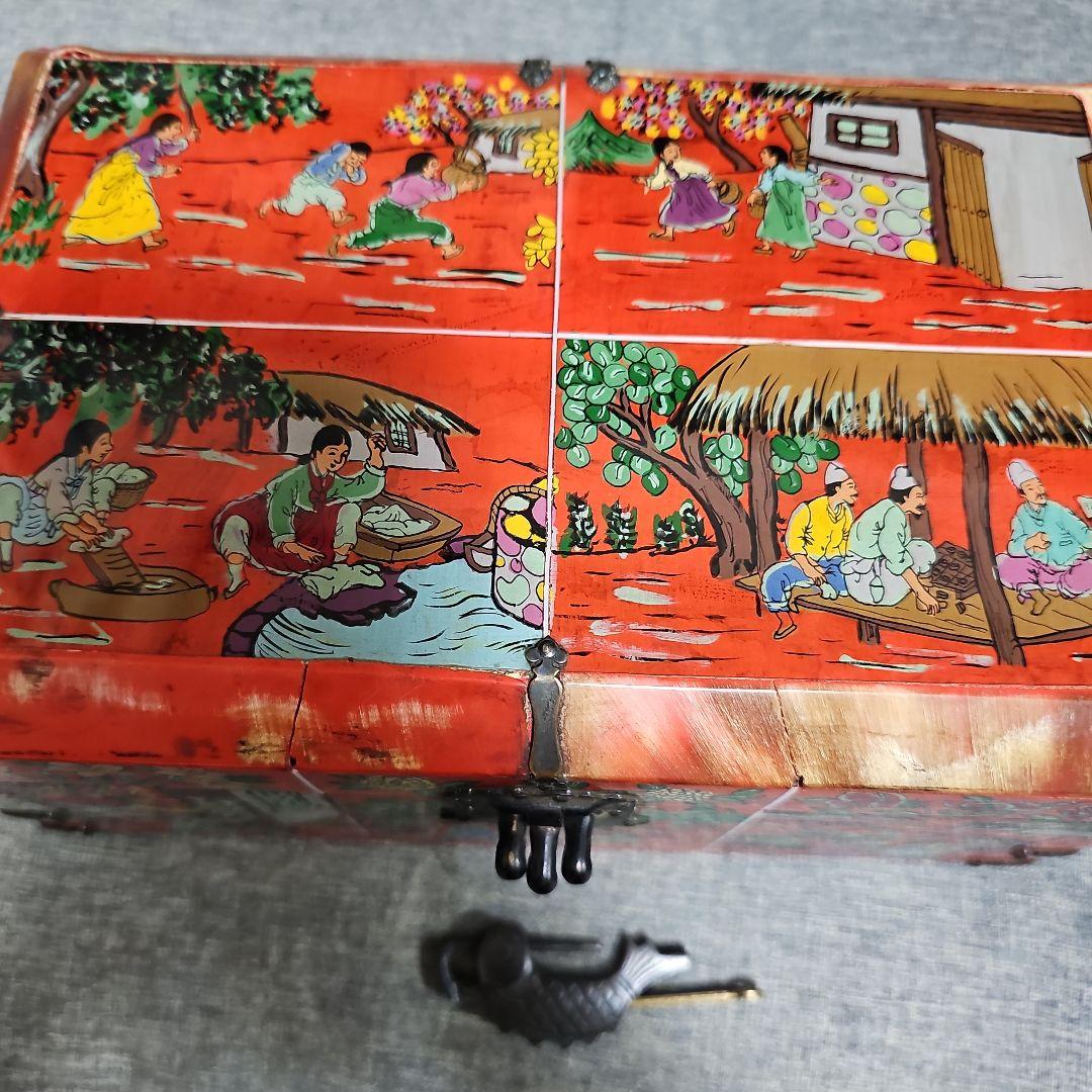 韓国 高麗華角 宝石箱 錠前付き 写し