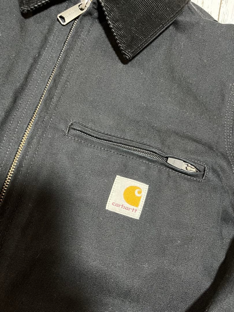 早い者勝ち ブラック デトロイトジャケット ダック地 M カーハート