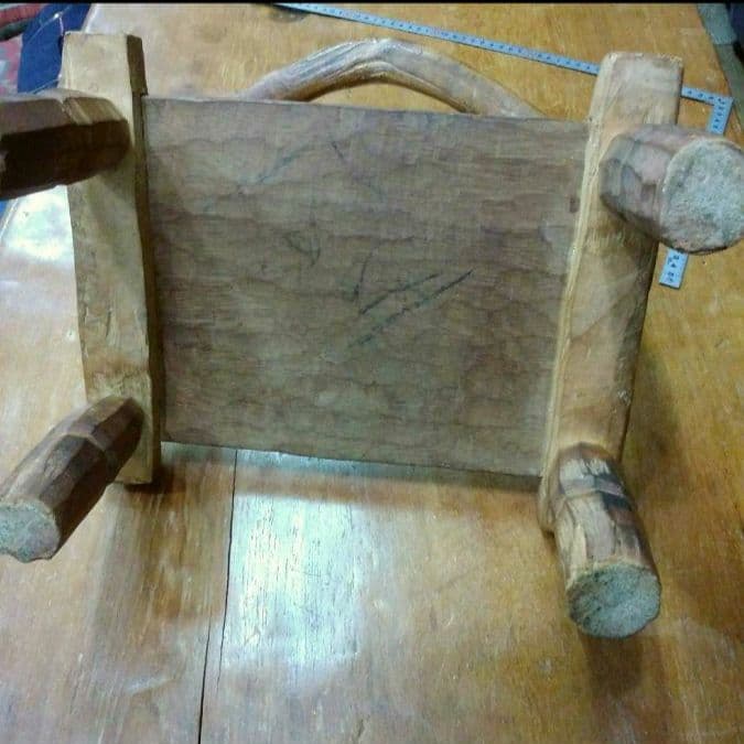 アフリカ　コートジボアール　バウレ族　アンティーク曲げ木椅子　インテリア　花台