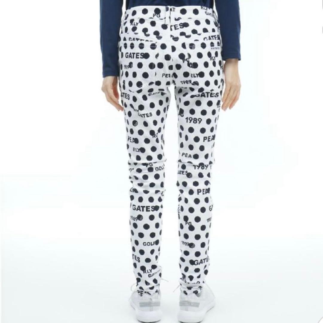 パーリーゲイツ☆タグ付き新品 アートピケ ドット×ロゴ柄 パンツ