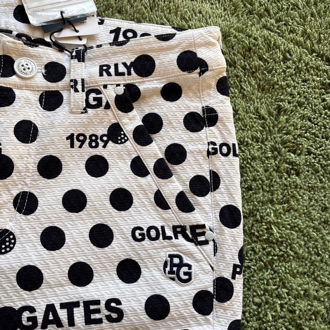 パーリーゲイツ☆タグ付き新品 アートピケ ドット×ロゴ柄 パンツ