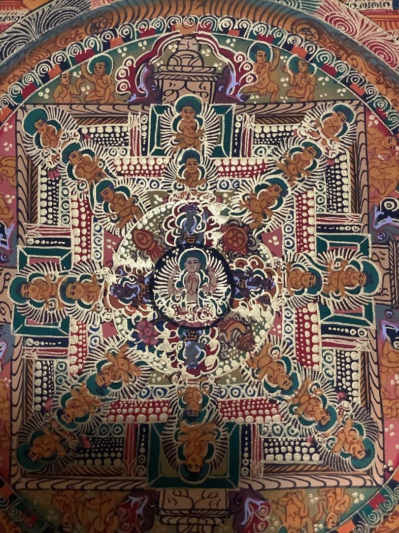 《 チベット密教　新品　1点物 》 手描き　曼荼羅　仏陀　釈迦　仏画　仏教　d6