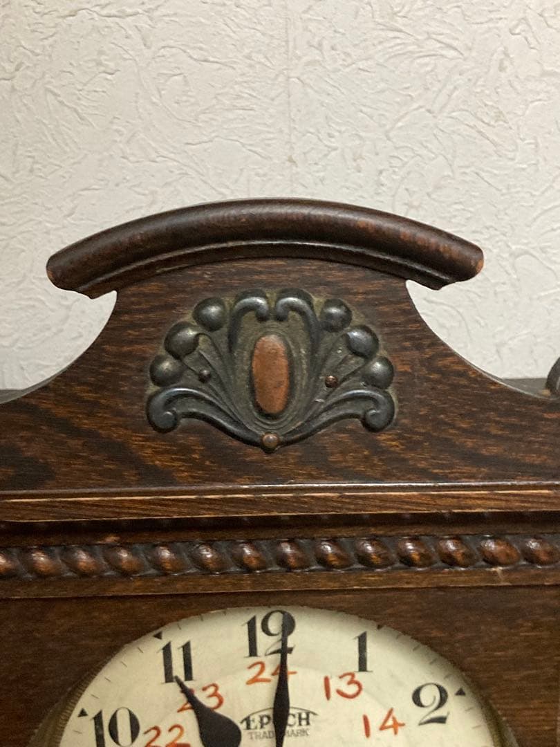 アンティーク EPOCH 宮型数打ち式振り子時計 8日巻 稼働中