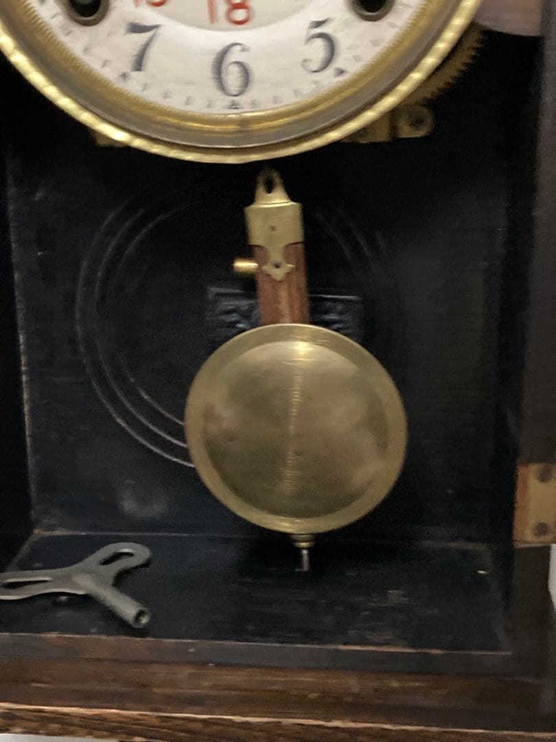 アンティーク EPOCH 宮型数打ち式振り子時計 8日巻 稼働中