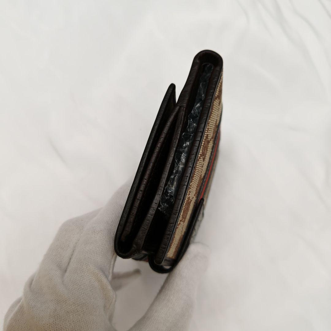 美品　GUCCI グッチ 三つ折り財布 GGキャンバス シェリーライン