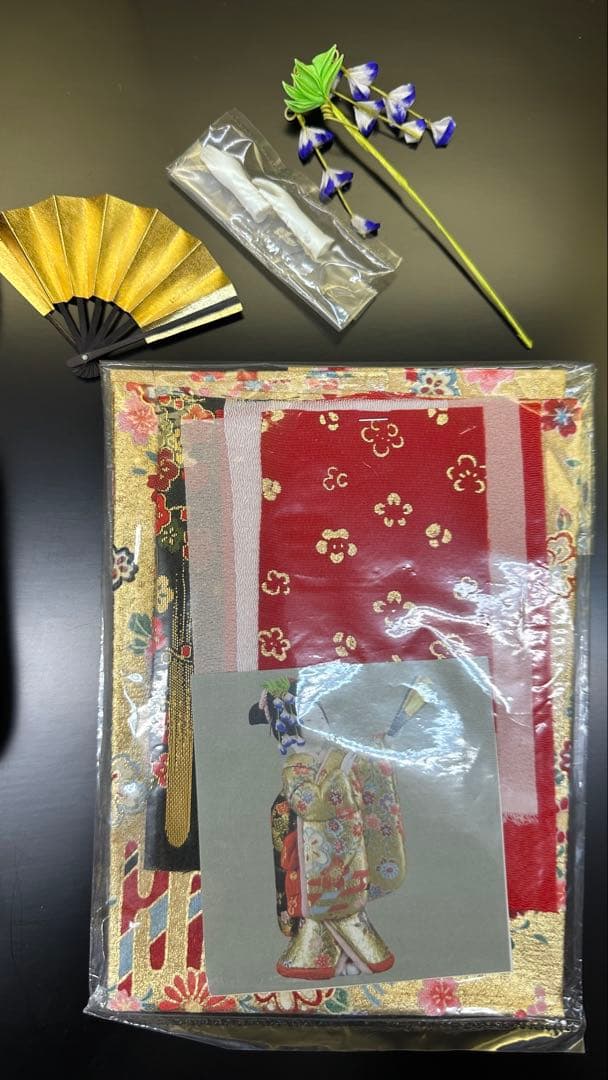 舞妓さん　キメコミ人形材料セット　豆扇子　かんざし付き