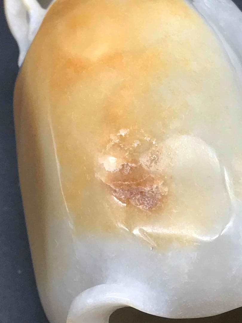 清雍正時代　和田玉 猿と神丹炉和田玉彫り　白玉　古玉石　珍品(F-12)