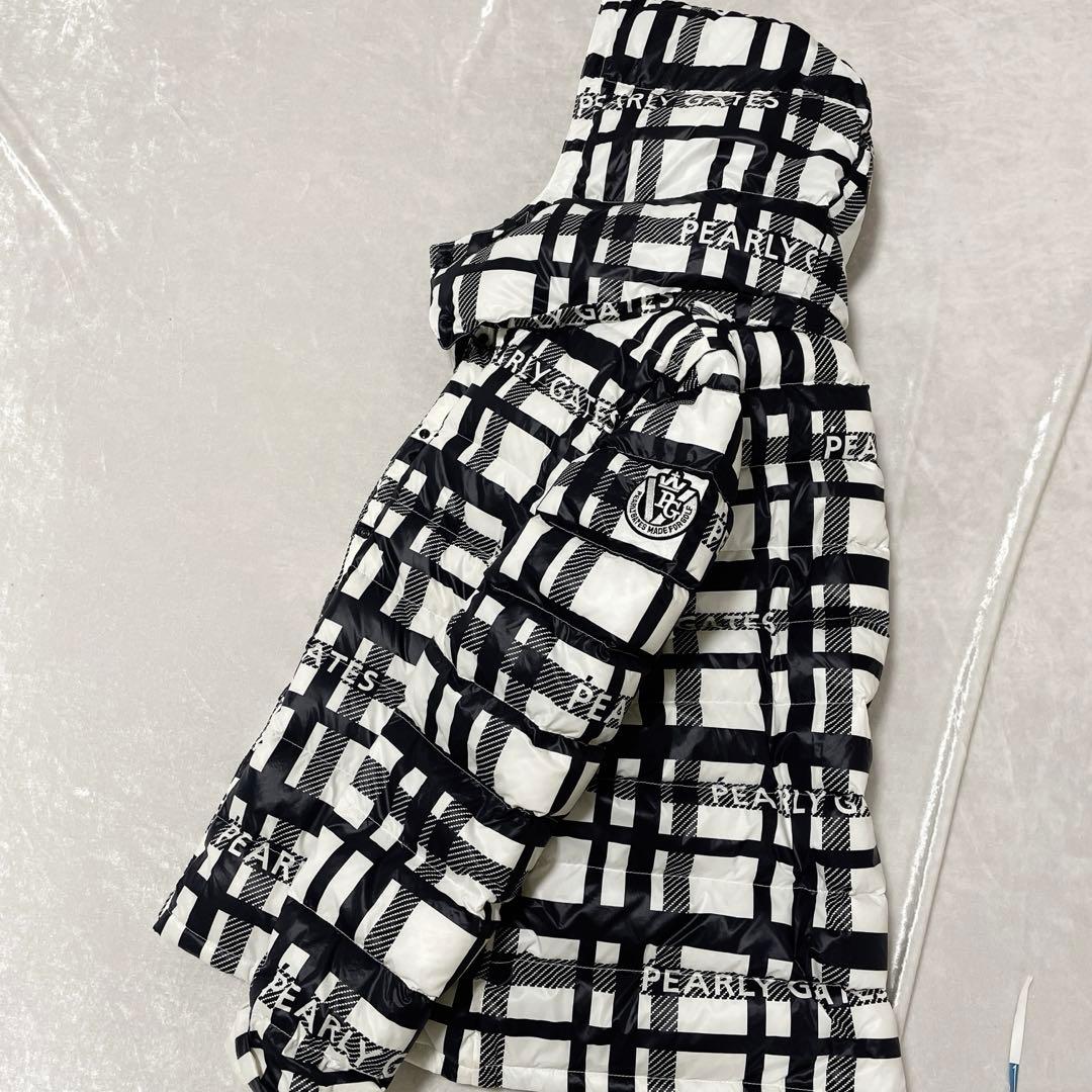 PEARLY GATES チェック柄 ダウンジャケット ゴルフ ロゴ　ワッペン