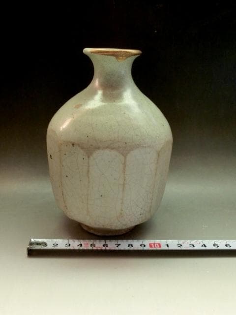 花瓶■李朝白磁貫入面取瓶 金継ぎ直し 花器 古玩 唐物 中国 時代物 骨董品■