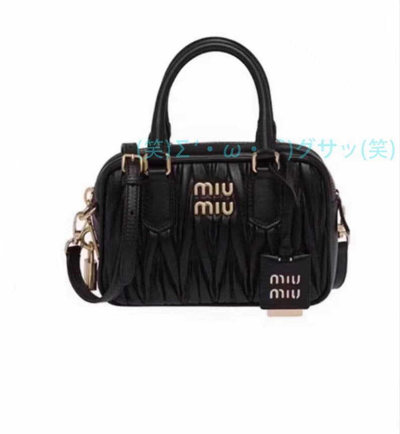 miumiu ショルダーバッグ レディース 黒 ブラック ハンドバッグ
