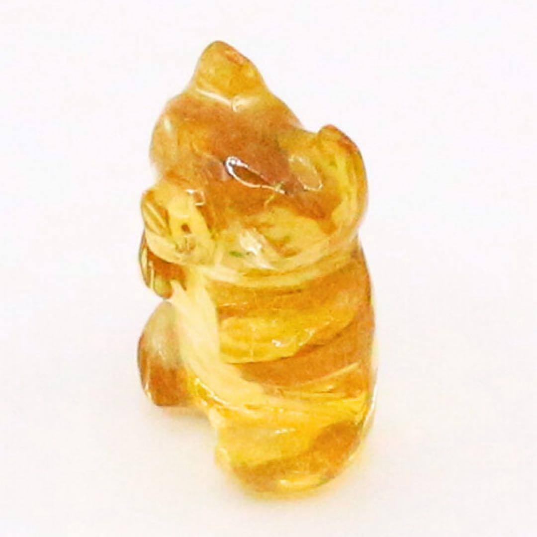 AG-okm-07　天然石 置物 自立クマ シトリン