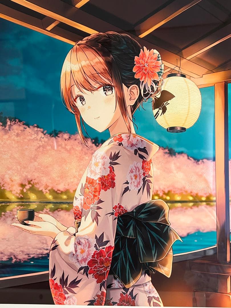 Hiten 版画 アールビバン アールジュネス ミクスドメディア 桜色舟遊