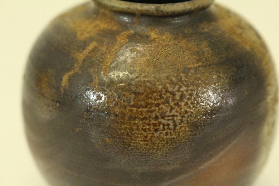 茶道具 備前 文淋茶入 美品(A781)