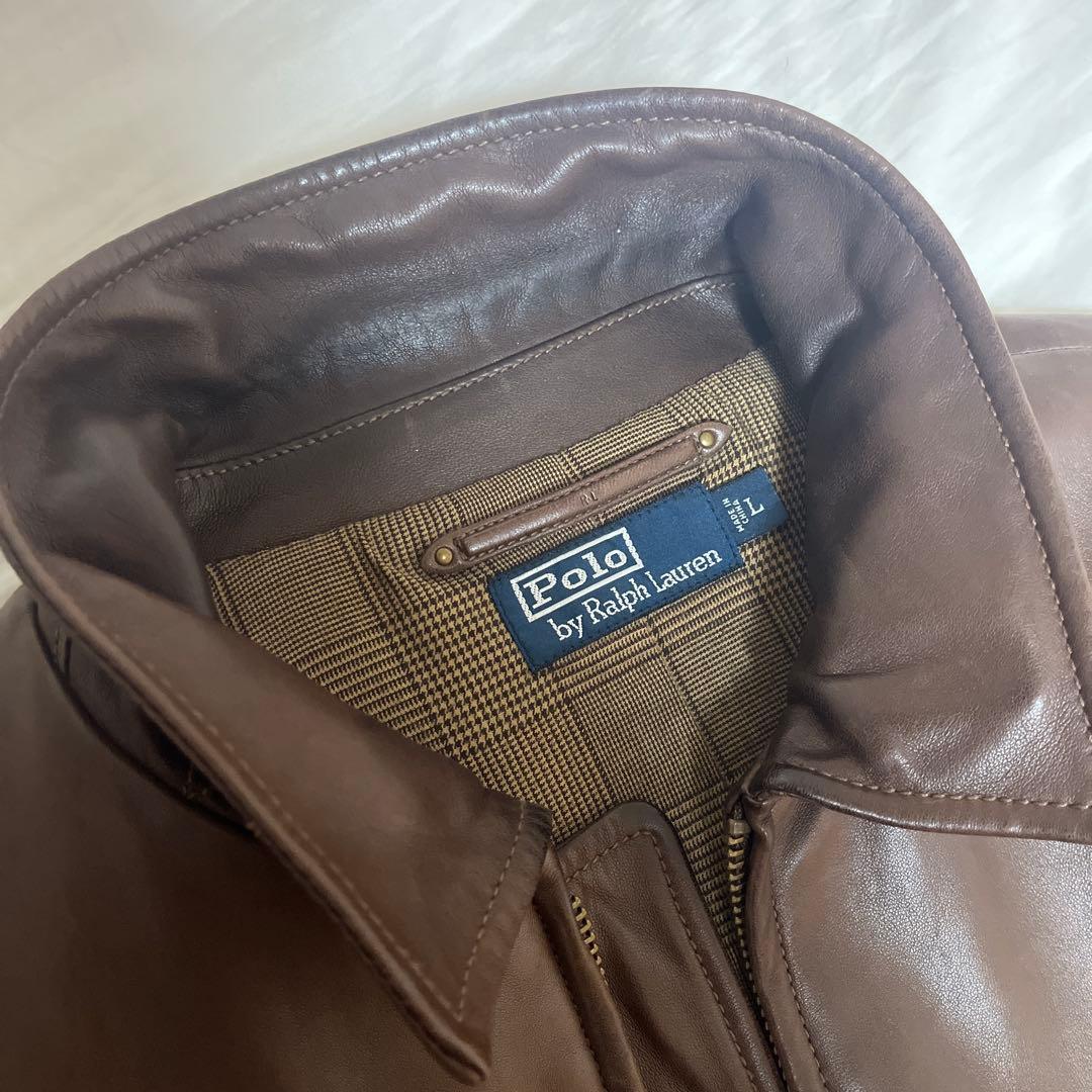 た*け様 名作【Ralph Lauren】LAMBSKIN LEATHER JA