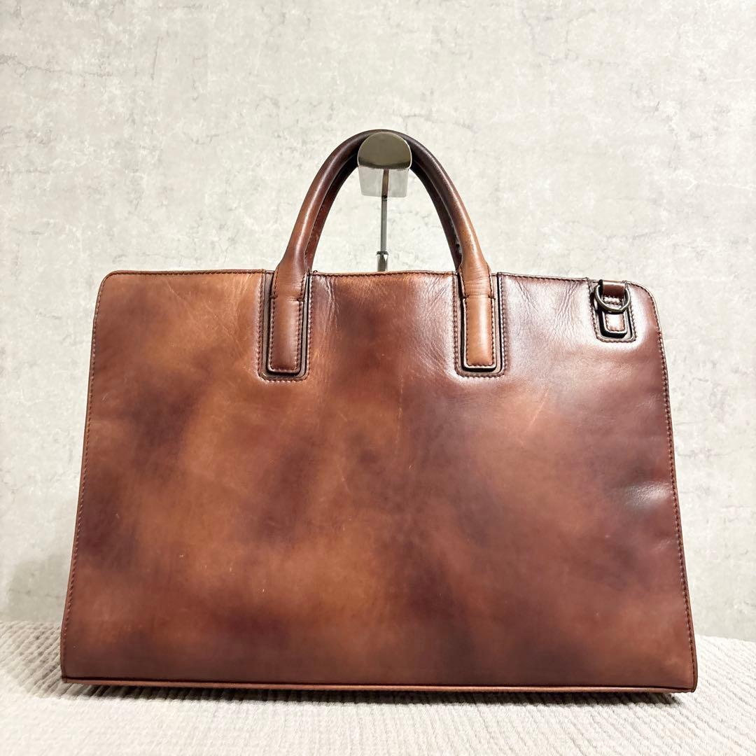 マザーハウス ビジネスバッグ 2way アンティーク レザー ブラウン
