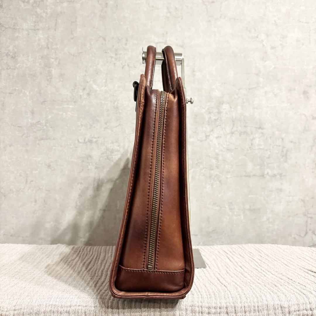 マザーハウス ビジネスバッグ 2way アンティーク レザー ブラウン