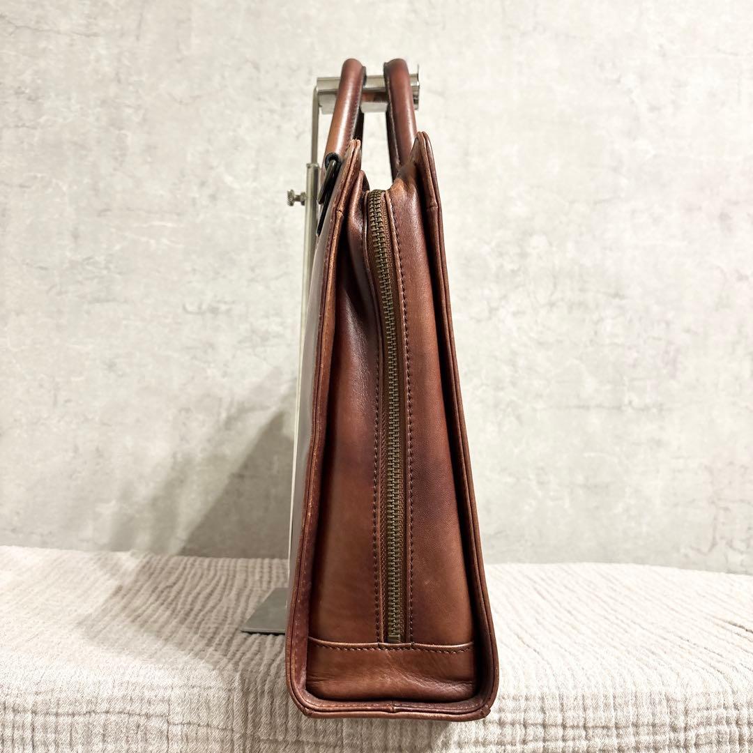 マザーハウス ビジネスバッグ 2way アンティーク レザー ブラウン