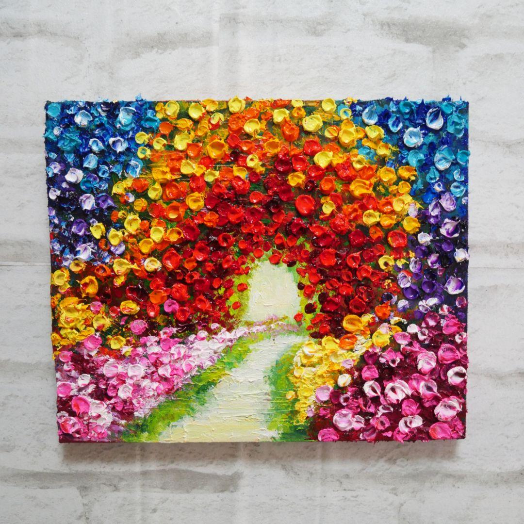 油絵 油彩 油彩画 絵画 【Flower path】