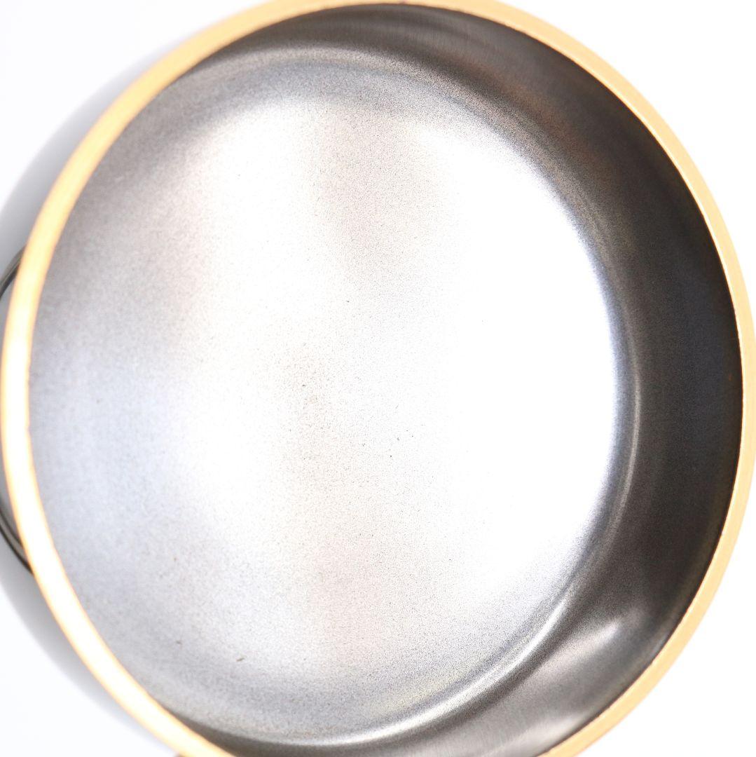 竹内幸斎作 扇面三景蒔絵 中棗 内銀溜塗 茶道具 共箱　AE631　NT9