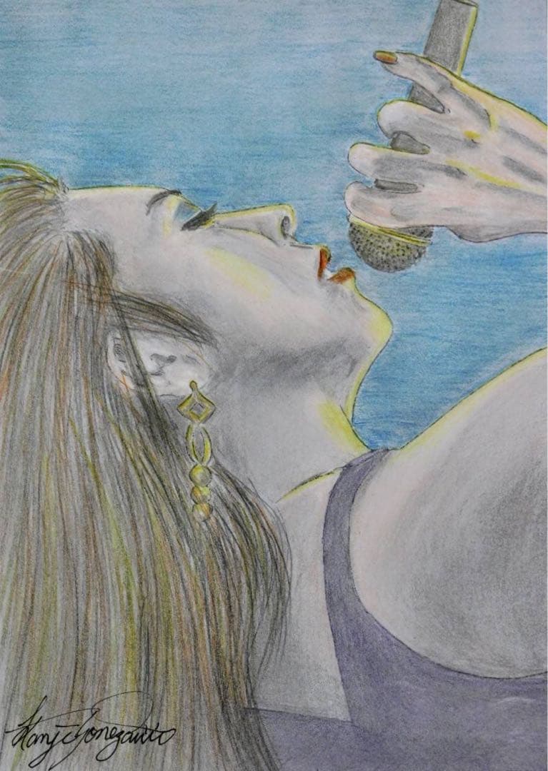 人物画　絵画　 「la chanteuse」