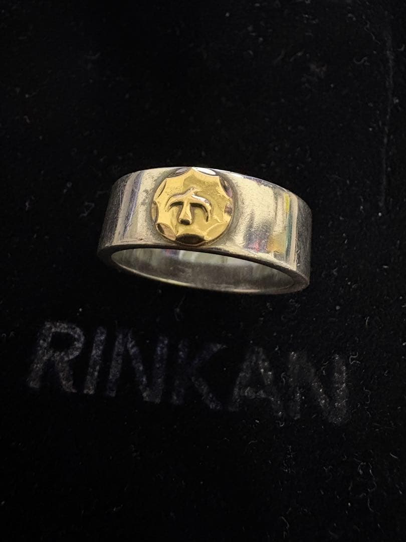 goro's ゴローズ　k18メタル付き平打ちリング　21号　金メタル　イーグル
