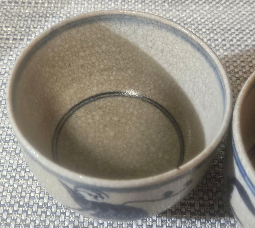 【名品❗】17〜18世紀　中国古陶磁器　南方系　古安南　安南染付　茶碗　向付2客